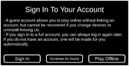 A message shown prompting the user to sign in to an account.