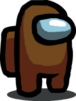 HD Among Us Brown Crewmate Character With Sus Sticky Note Hat PNG