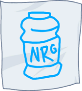 The piece of paper telling the player to choose the NRG drink.