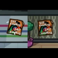 Green depicted as An Impostor on two posters present on Polus, along with the text "SEE something SAY something".