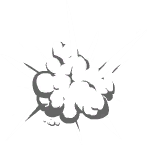 The explosion that occurs after an asteroid has been shot.