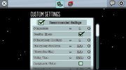 Custom settings