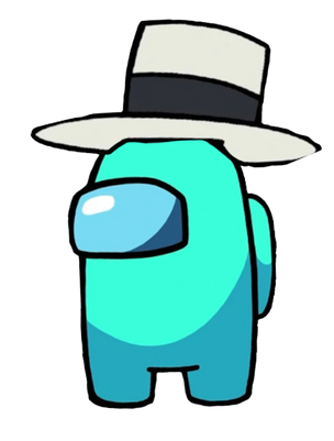 Cyan with white top hat