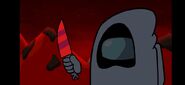 A hooded figure holding the Red Knife