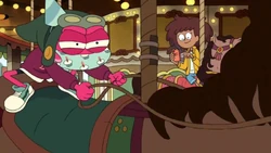 Sprig's Birthday riding the horse