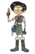 Marcy with her Newtopian armor with her handbag in "Scavenger Hunt".