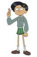 Marcy as she appears in her Saint James Middle School uniform with her grey jacket in "Best Fronds", "Marcy at the Gates", "The First Temple", "Bessie & MicroAngelo", "True Colors", and "All In".