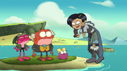 Marcy is amazed to meet the frogs that took Anne in, the Plantars