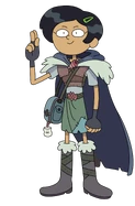 Marcy with her cape burnt in "Marcy at the Gates".