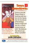 The back of Tanya's card, hinting a love interest.