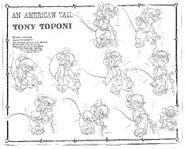 Tony's second model animation sheet from the original movie