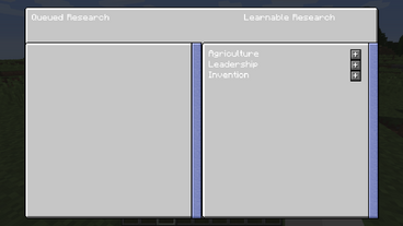 Research Station GUI - research queue selection