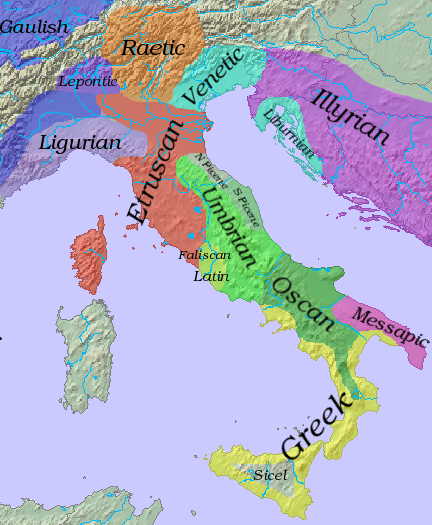 Pre Roman Italy Map Oscan | Ancient Languages | Fandom