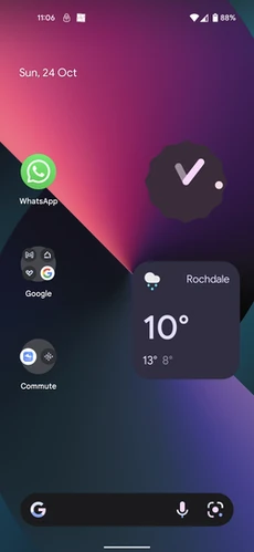 Android 13 Developer Preview 1 homescreen