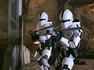 2 Knights of Genetic Purity soldiers preparing to fire