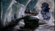 Inside an ice cavern on the surface of Burrie.