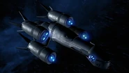 Kalderan Ship adrift in space.