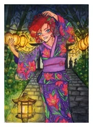 Andi-chan in a yukata - Instagram videos: 1, 2