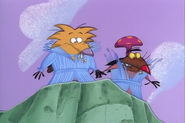 The beaver brothers in "bathrobes"