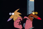 Norbert and Daggett inside the room