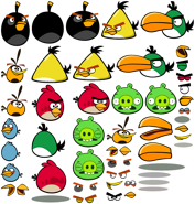 Спрайты птиц и свиней в старой вселенной