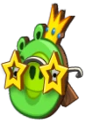 O Rei Porco falso que aparece na tela de título ao conseguir 3 estrelas em todas as fases.
