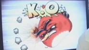 The "K.O." at the top was removed in the final version.
