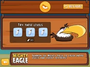 Ekran z trzema próbnymi poziomami Potężnego Orła