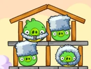 Свиньи, одетые в зимние куртки и шапки