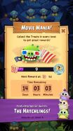 The Hatchlings Limited Time Countdown. Collect movie treats for rewards. This movie mania promotes The Angry Birds Movie.