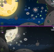 The strategies for level 17 of Pig Bang are very different in the Mirror Worlds, due to swapping Firebombs for Lazer Birds.