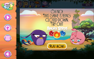 The notice appears to redirect you to Angry Birds POP!.