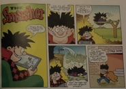 Angrybirdsinthedandy.jpg (408 KB) The top half of the comic, showing the parody of the game.