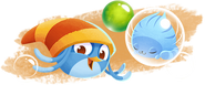 In earlier versions of Angry Birds POP! Willow is seen to have no strands of hair in front.