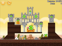 King Pig's first appearance in the 3-21 level of , from the original .
