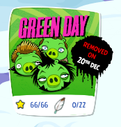 Angry Birds Green Day will be removed on December 20, 2012.