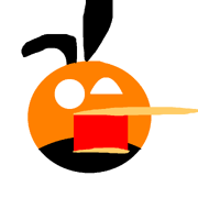 Orange bird shocked