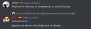 The reason why the "Buck's fan club" channel isn't named "Buck's Bucket" (now titled "#bucks-bakery")