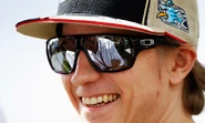 Kimi Raikkonen wearing an AB Space hat