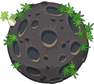 Asteróide de Pig Bang com plantas