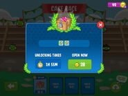 Предложение открыть ящик-приз в Cake Race (в данном случае, картонный) за монетки