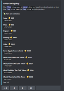 The second page of the "Minigames" channel's shop (Discord user name censored)