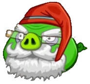 Санта-самозванец (143 КБ) Санта-самозванец Свинья, которая появлялась в игре Angry Birds Friends в турнирах Hogmas Hoax: Saving Santa, Merry Morning Mayhem и Happy Pork Year.