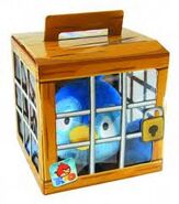 Blue caged bird plushie.