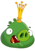 Another early animated design of King Pig, from Angry Birds Toons. (2013)