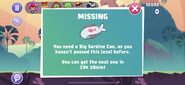 Popup in Angry Birds Reloaded when used Large Sardine Can in a previous level.