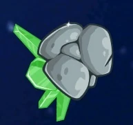 Метеорит с зелёным кристаллом