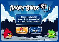 The website after the end of the end of the promotion (It says Thank you for visiting Angry Birds Vuelatazos! The promotion is over.).