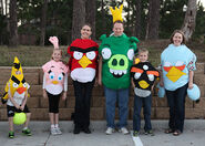 An American family dressed up for Halloween in 2012.