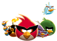 Artwork of the Space Flock which is used in the loading screen of Angry Birds Space.